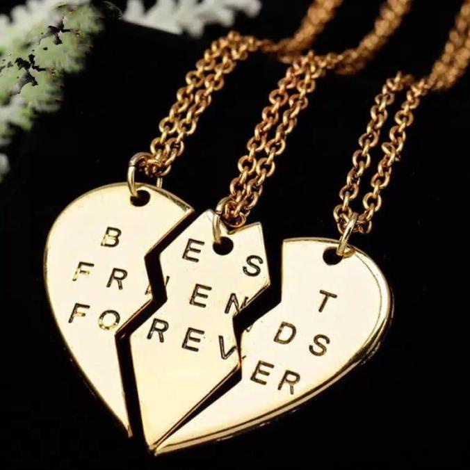 Kalung 3 Pcs Friendship Best Friends Forever Couple Necklace Hadiah