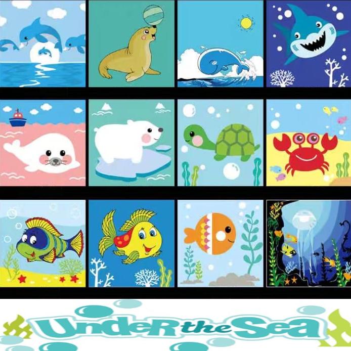 

Special BS Painting by Number Children Canvas Under the Sea/Set Kanvas Lukis Anak Versi Hewan Laut .,