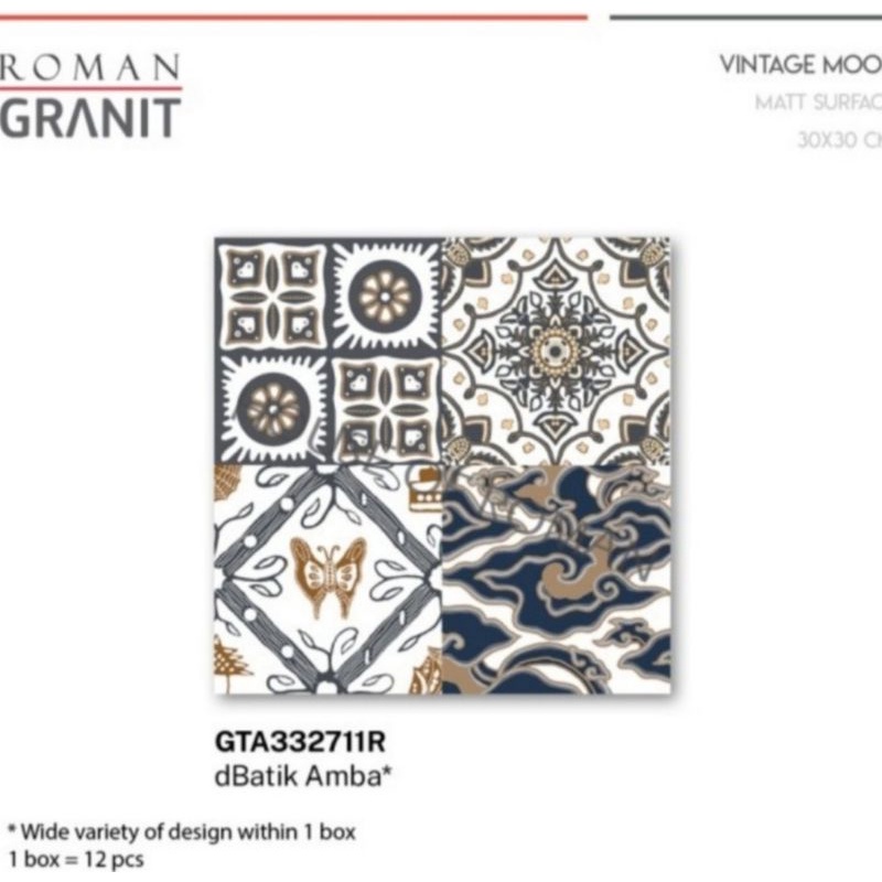 Roman Granit GTA332711R dBatik Amba 30x30 kw1