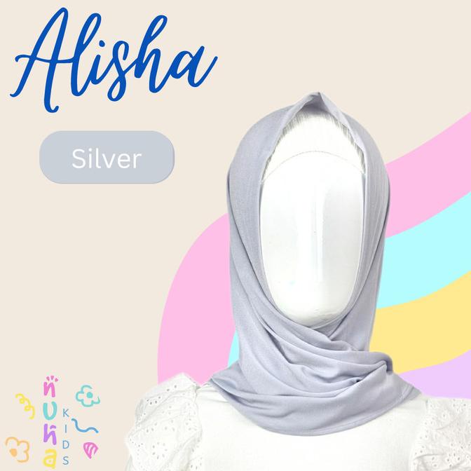 Hijab Anak Instant Bergo Jilbab Jersey Premium Belahan Depan Alisha