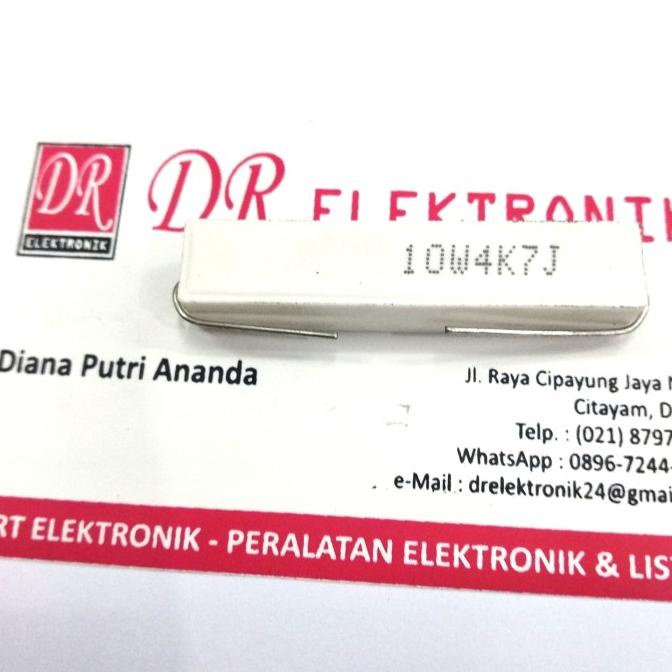 Murah Resistor tahanan 10w 4,7k ohm 4,7 kilo 10watt 10 watt 4,7kilo 10w4,7kj dre3