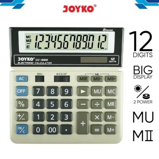 

Kalkulator Joyko Cc-868 Calculator 12 Digit Desktop Cc868 Big Display Kode 847