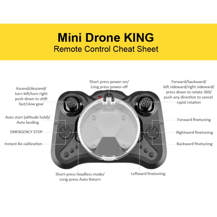 Mini Drone Pemula Remote Control Mainan Pesawatterbang King Quadcopter