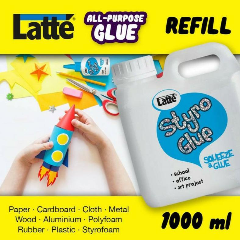 

Kiyos latte styro glue 1000ml lem prakarya KB003