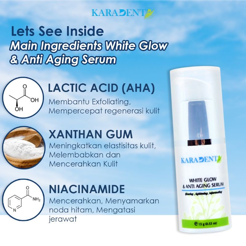Karadenta White Glow & Anti Aging Serum/Serum Anti Aging/Serum Kerutan