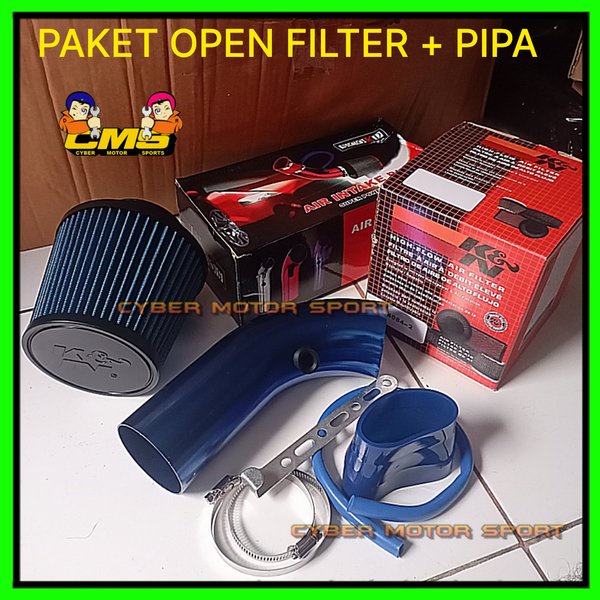 paket filter udara racing universal. paket open filter racing kit. Pipa dan filter udara mobil