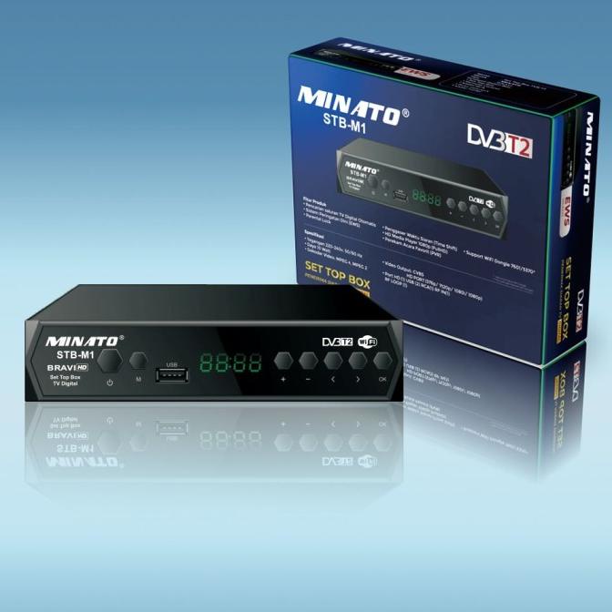 *****] STB MINATO Set Top Box TV Digital Receiver Penerima Siaran DV3T2