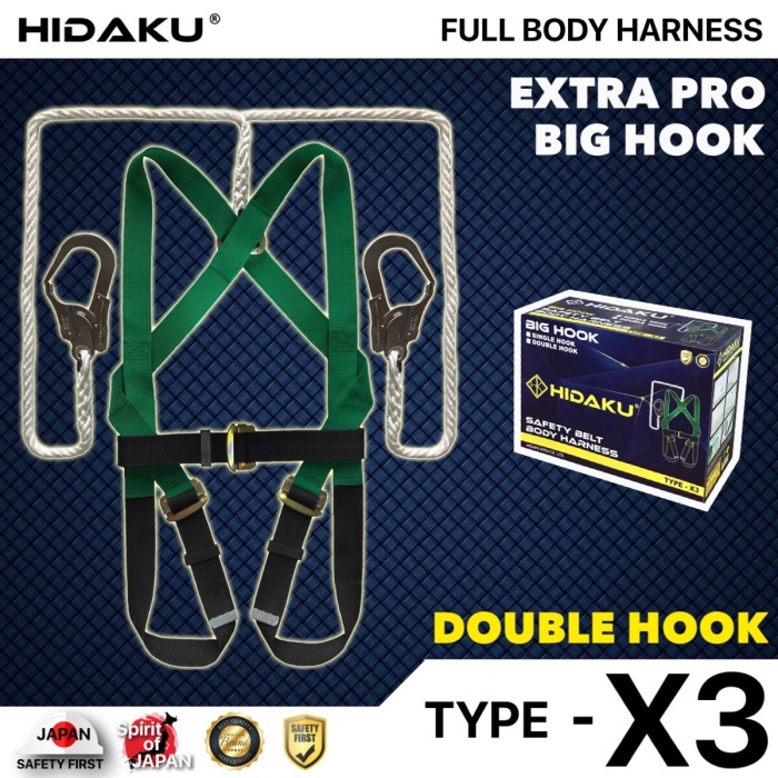 [Ori] Hidaku Full Body Harness Type X3 Double Hook / Safety Belt Hidaku X3 Limited