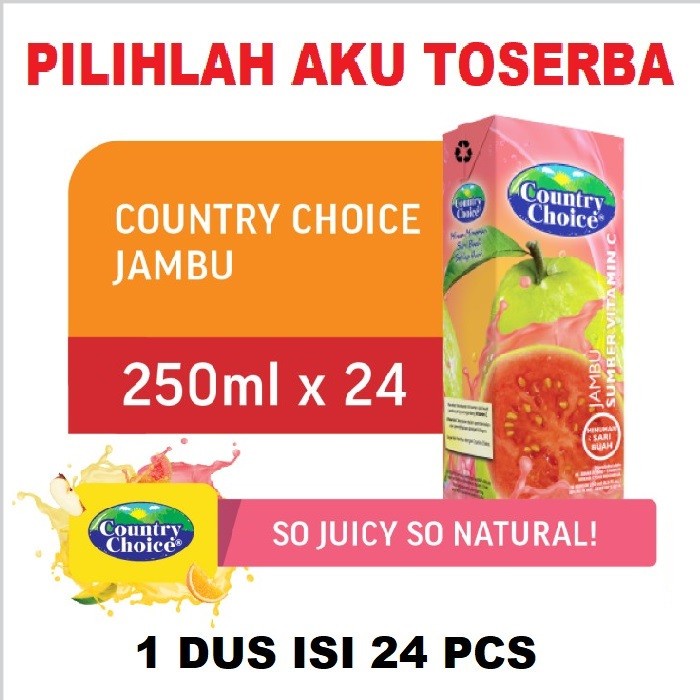 

Country Choice Guava Jus Jambu 250 Ml - ( Harga 1 Dus Isi 24 )