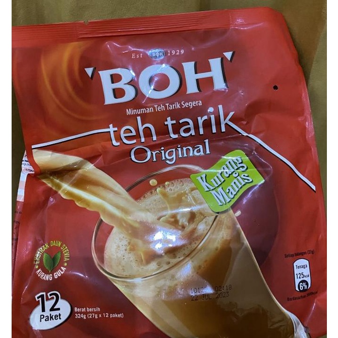 

Minuman Instant Teh BOH Teh Tarik Less Sugar Kurang Manis