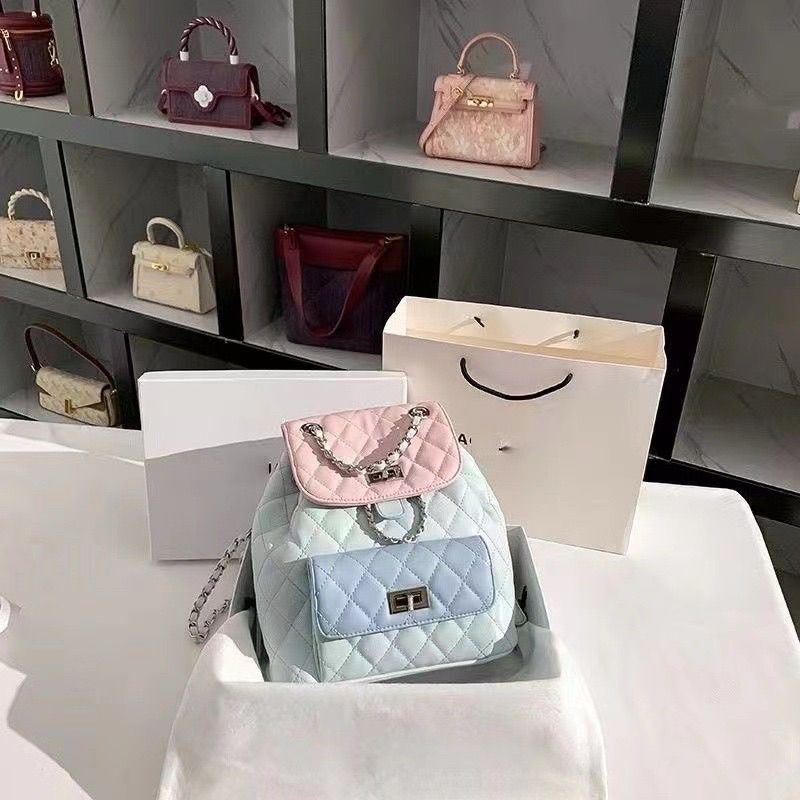 Tas Wanita  Ransel Pelangi Kulit Tas Wanita Gendong Cewek Backpack Import  GT 8082