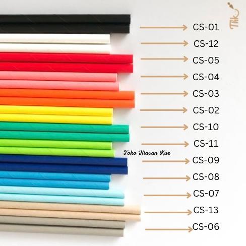~~~] (25pcs) Paper Straw Sedotan Kertas Motif Warna Polos - Seri 1