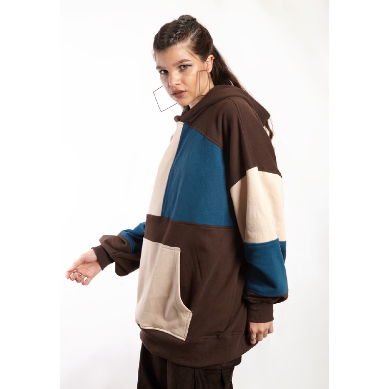 [PREMIUM] BEST PRODUCT OCWA RJ MULTI BROWN PATCHES OVERSIZED HOODIE WOMAN