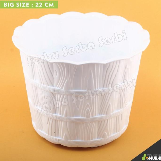 ~~~~~] Pot Bunga Plastik BAMBU - Pot Pot Bunga Putih - Pot Putih - Termurah