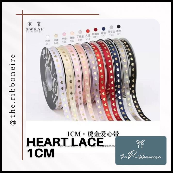 

TERMURAH HEART RIBBON / PITA MOTIF HATI/ PITA KADO/ PITA VALENTINES P:46M L:1CM !!!!!!!