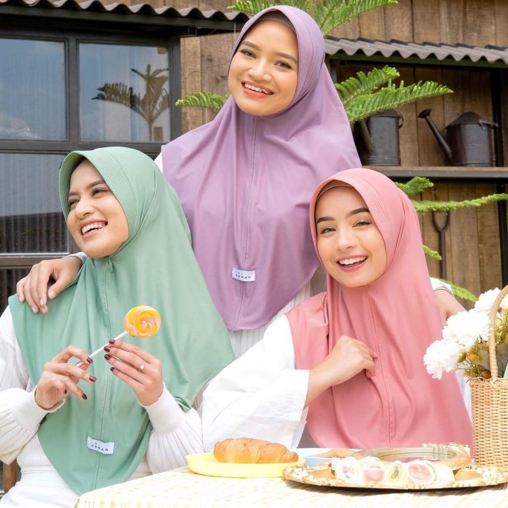 STYLISH HIJAB DAILY KENAN HIJAB ORI - LANA//HIJAB BERGO INSTAN PET BAHAN JERSEY //BERGO UKURAN L