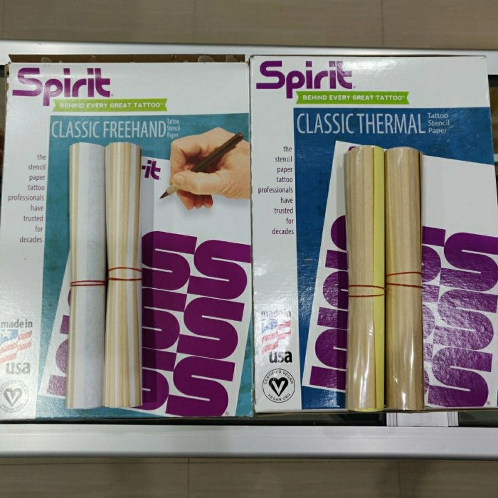 

Spirit Tattoo transfer paper (kertas/ freehand & plastik) 1box 100lbr