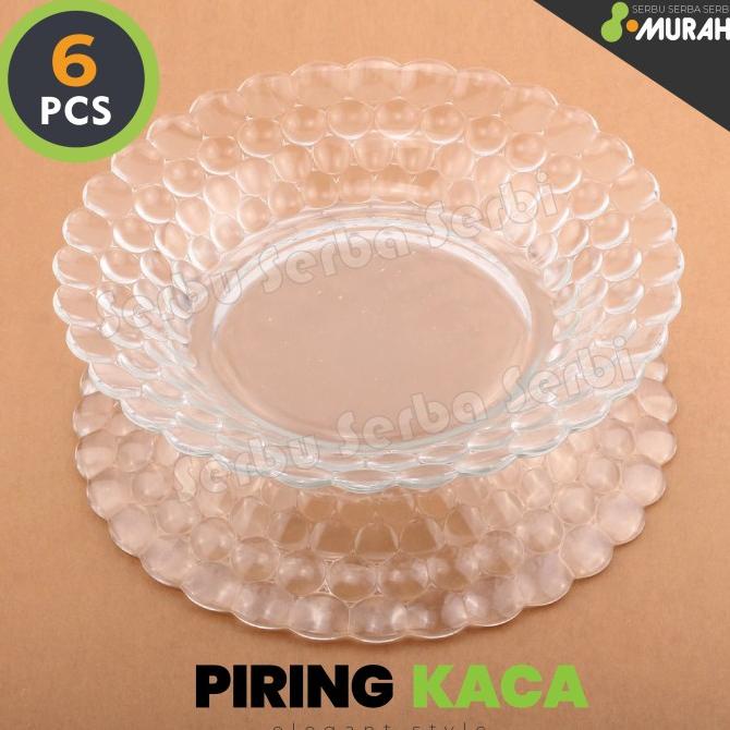 @#@#@#] SET 6 PCS - PIRING KACA P949 - Piring Cantik - Piring Kaca Souvenir