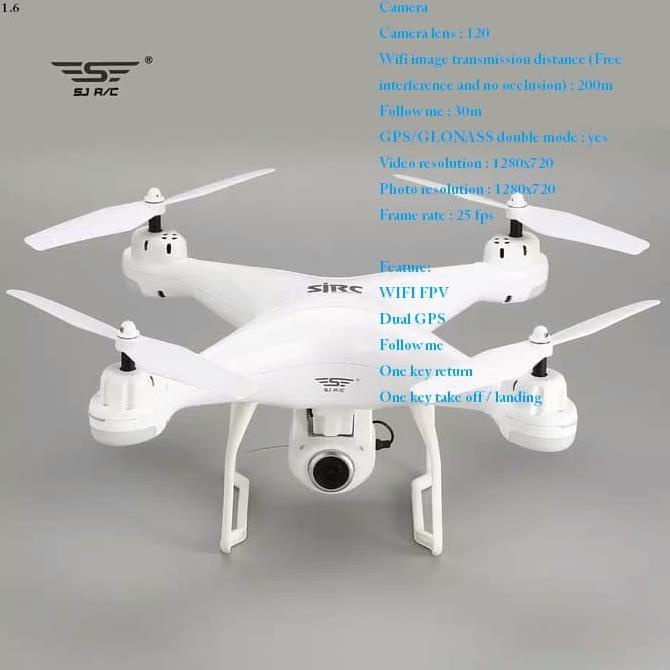 Drone Rc Sjrc S20W Double Gps Nartor Nx5 1080P Angle Camera Folow Me