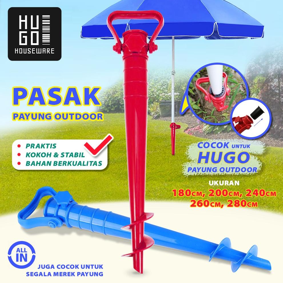 HUGO Kaki Pasak Tripod Penyangga Payung Tenda Taman Pantai