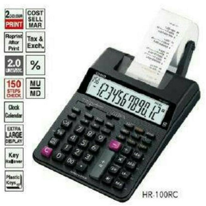 

Casio HR-100RC +4pc Baterai AA Panasonic~Kalkulator Printer-Calculator