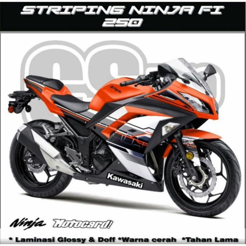stripping lis decal variasi kawasaki ninja 250 FI ORANGE STRIPPING NINJA FI 250 GRAVIS ORANGE