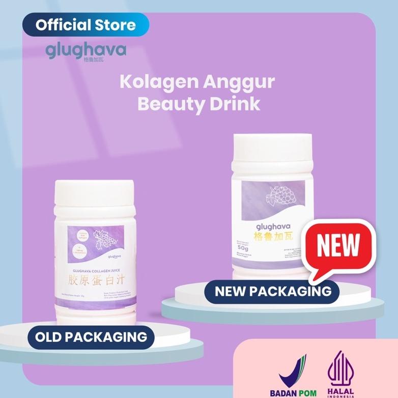 Kekinian - Glughava Kolagen Anggur- Collagen Pemutih Badan Cepat- Collagen Viral Aman Bumil Busui