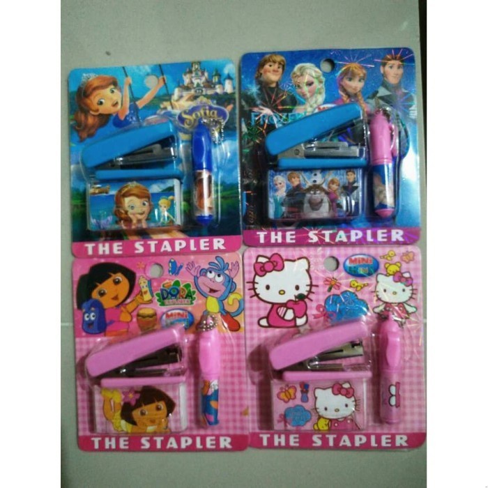 

Set Staples + Isi Staples Dan Pen Karakter Hk Frozen Dora Sofia Best