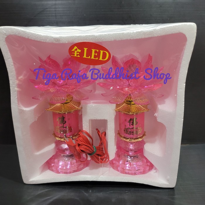 Lampu Sembahyang Altar LED Kristal Teratai