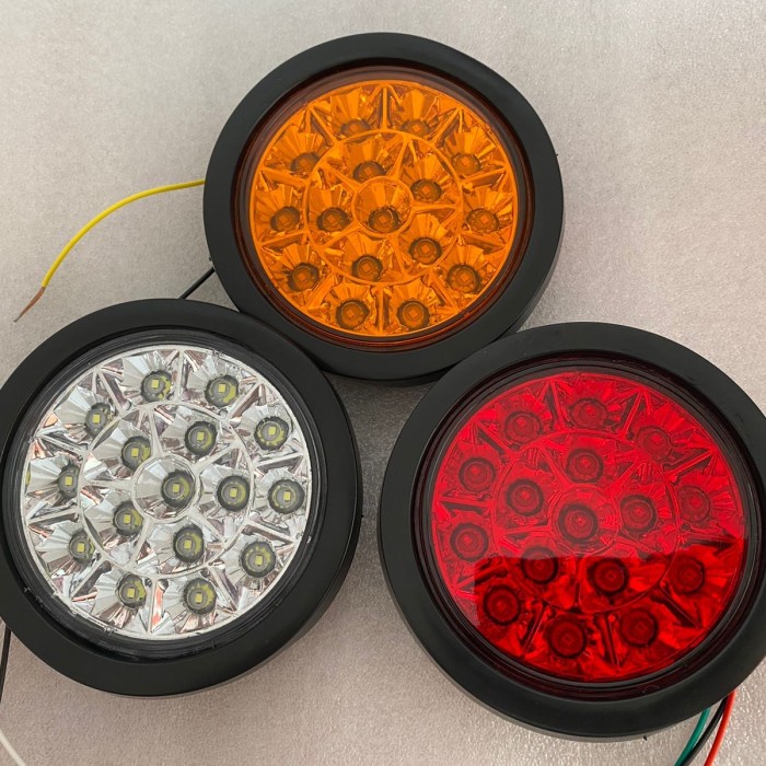 STOP LAMP BELAKANG TRUK 12-24 VOLT MODEL BULAT 16 LED