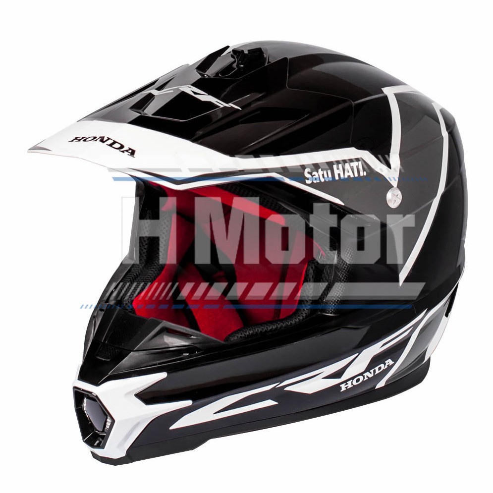 Honda ORI CRF Helm Helmet Full Face Trail Cross Motocross - GREY BLACK