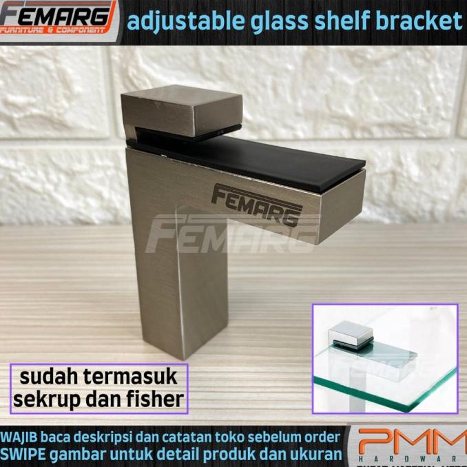 *$*$*$*$] PENAHAN / PENJEPIT KACA WASTAFEL /RAK FELTERRE PENAHAN RAK ADJUSTABLE