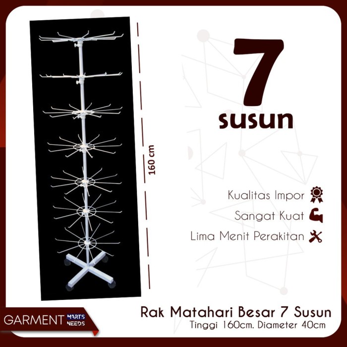 ] RMIMP7 - Rak Putar Matahari 3 Susun Gantungan Aksesoris Display Besi