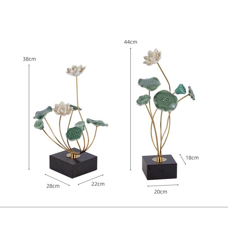 Luxury Ornament Bunga Teratai/ Pajangan Meja Nordic