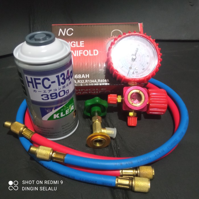 Terbaru Paket Isi Freon Kulkas Manifold Single Non Sighlas R134A Promo Terlaris