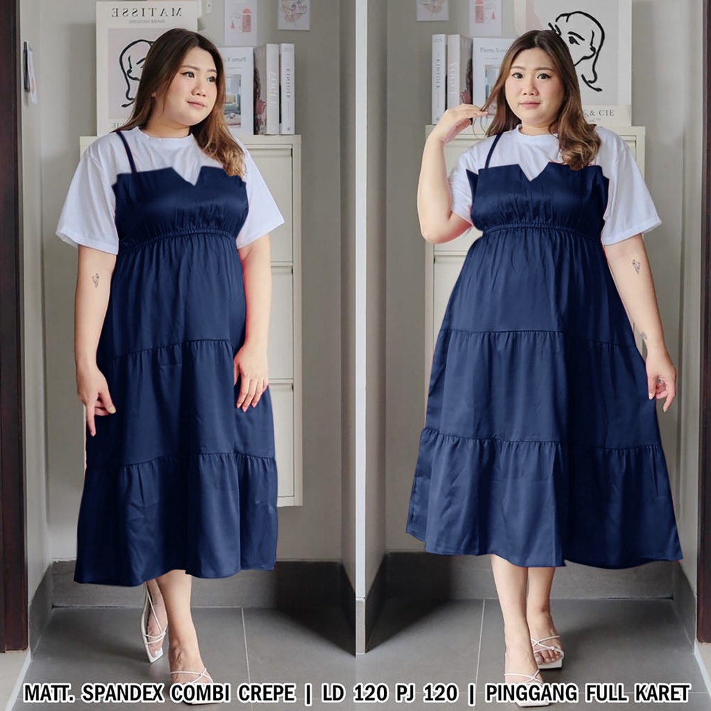 Dress Jumbo Wanita Terbaru 2023 Korean Style Pesta Xxxl Ld 130 120 Baju Party Big Size Drres Pendek 