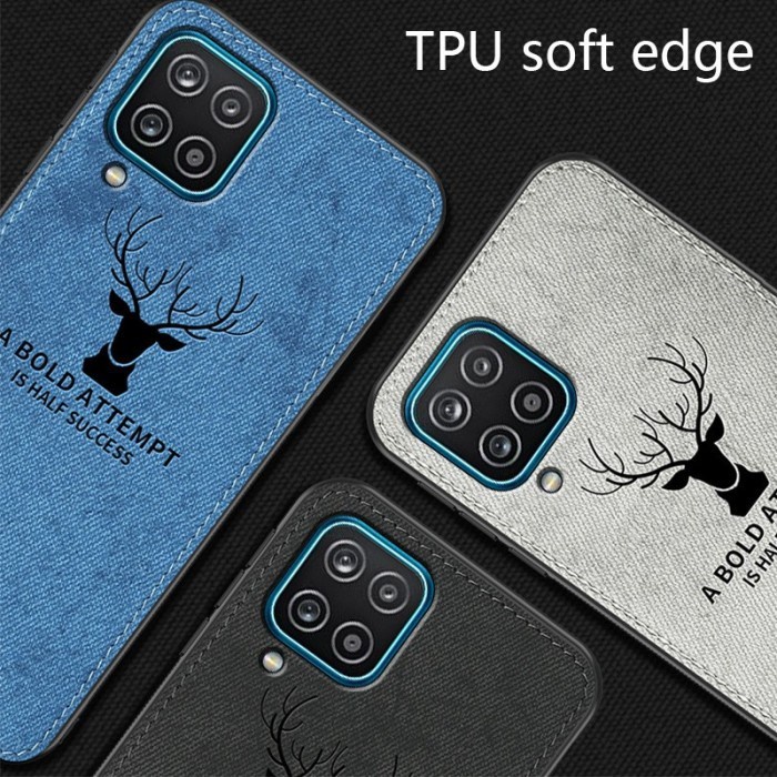 CASE SAMSUNG M12 A12 SOFT CASE DEER EMBOIDERY CASING COVER SARUNG HP