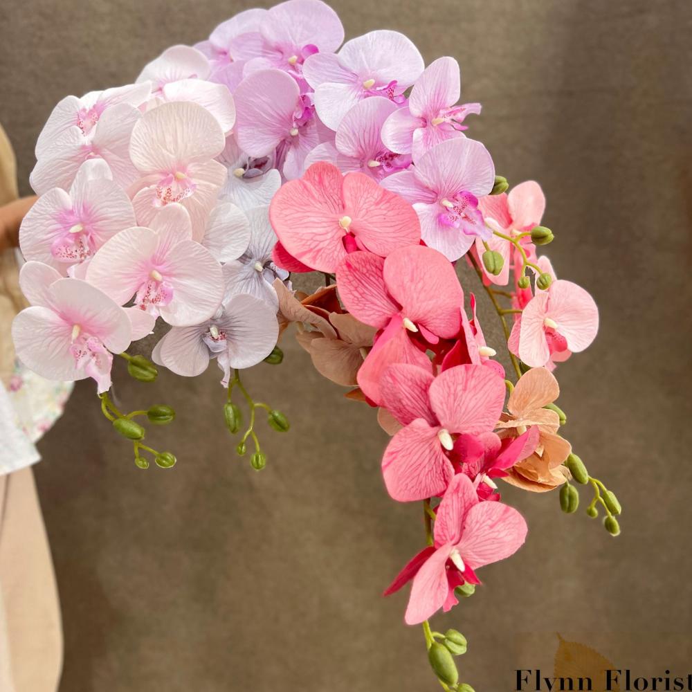 Promo - Bunga Anggrek Besar  Lukis (Satuan ) Bunga Anggrek Bulan Artrificial Dekorasi Wedding 