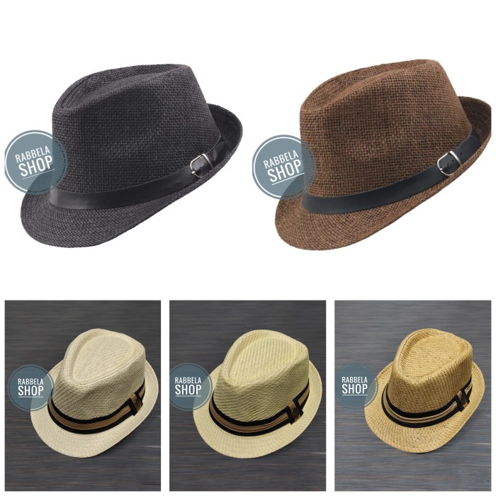TOPI PRIA WANITA TOPI FEDORA HAT PUTIH