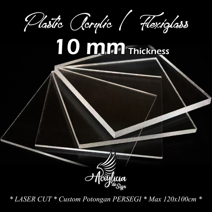 $$$$] Custom Plastic Acrylic Sheet / Akrilik Potongan Lembaran 10 mm Bening