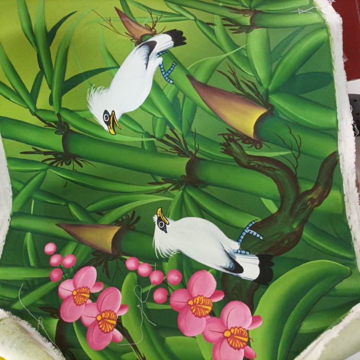 %%%%] Lukisan Bali Burung Jalak di pepohonan kanvas