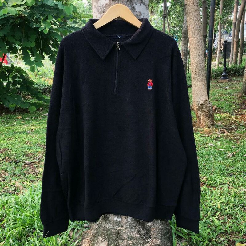 BYMONO SMALL LOGO BEAR HALFZIP