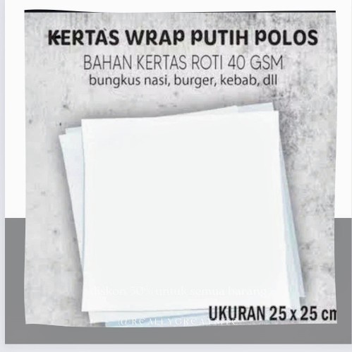 

Kertas Roti Putih 1 Rim Isi 500 Lembar 25 X25 Cm Kertas Pembungkus Makanan Lembaran Wrapping R Alas