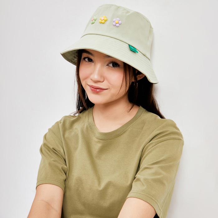 KKV TOPI BUCKET HAT WANITA MANIK BUNGA KEKINIAN KOREA CUTE STYLE