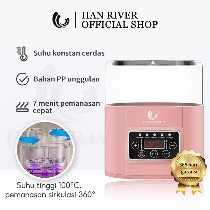 HAN RIVER HRNNQ01BU Bayi Twin Bottle Warmer Alat Steril Penghangat Bot