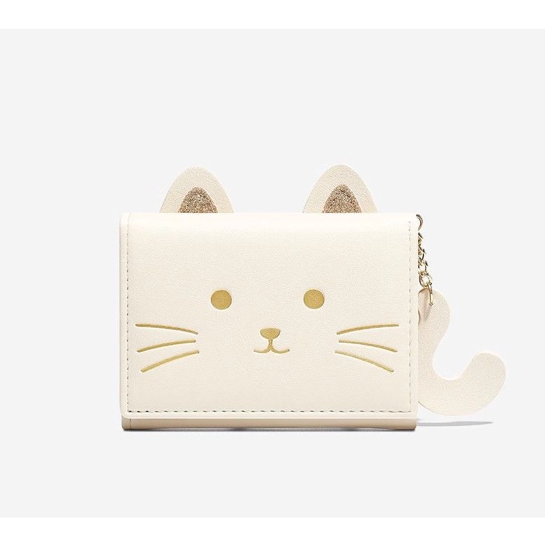 Dompet Lipat Anak Perempuan, Dompet Lipat Kucing Lucu Tipis