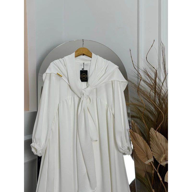 GAMIS CRINKLE SET HIJAB KEKINIAN VIRAL TERBARU-Putih