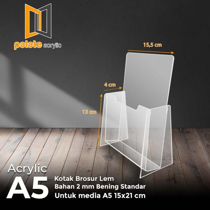 rin Akrilik / Rak / Tempat Brosur Acrylic A5 PREMIUM