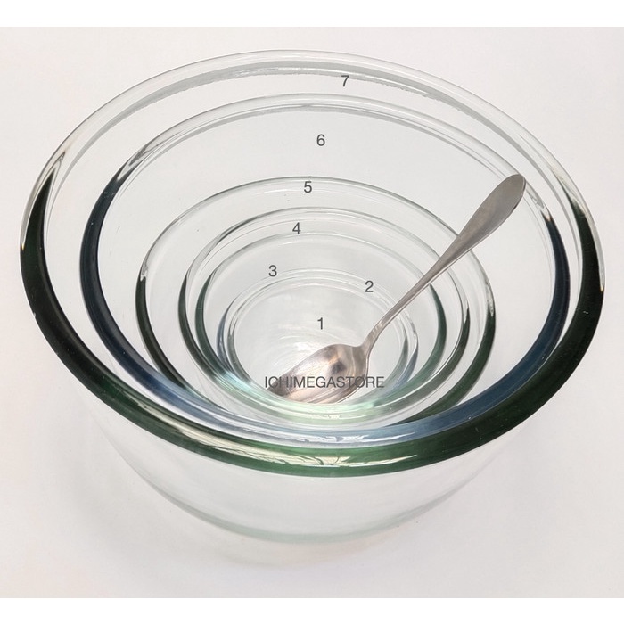 Terbaru Ichimegastore Mangkuk Kaca Set Pisin Jumbo Glass Bowl Set 7 Pcs Promo Terlaris