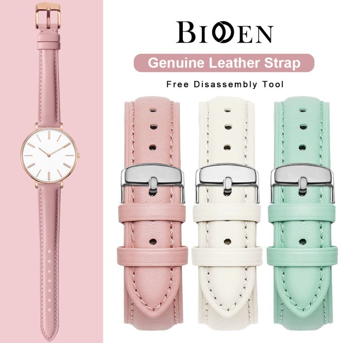 BIDEN TALI KULIT JAM ORIGINAL WANITA GENUINE LEATHER 12/14/16/18MM